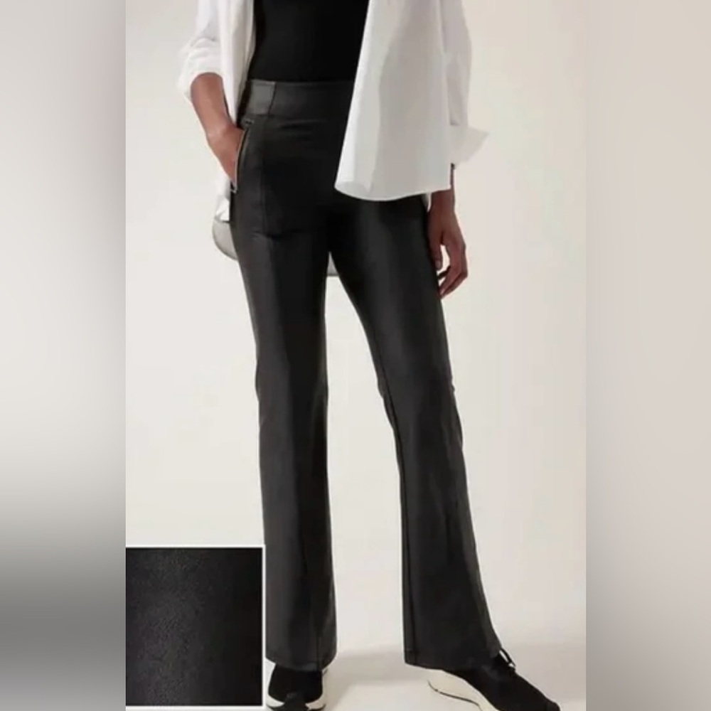 Athleta Delancey Gleam Straight Leg Pant Black Size LARGE TALL